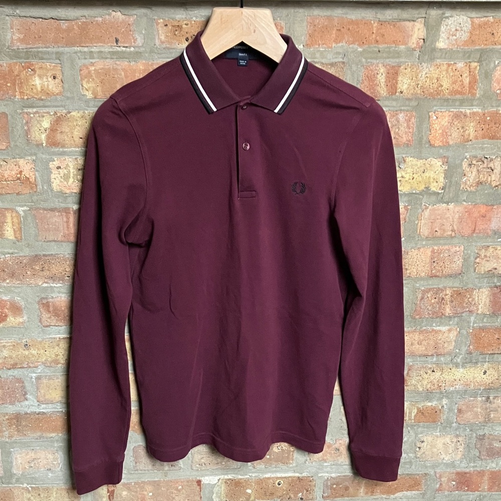 Fred Perry long-sleeve twin tipped polo shirt